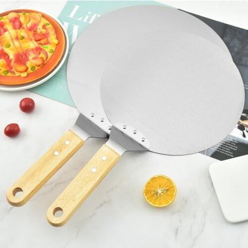 Stainless steel pizza shovel 12 inch 10 inch stainless steel pizza shovel large round cake transferer baking tool