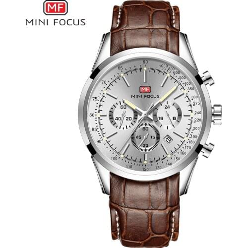 MINI FOCUS Sport Watch Men Luxury Brand Leather Strap Multifunction Watches Mens 2021 Fashion Casual Clocks мужские часы Gift