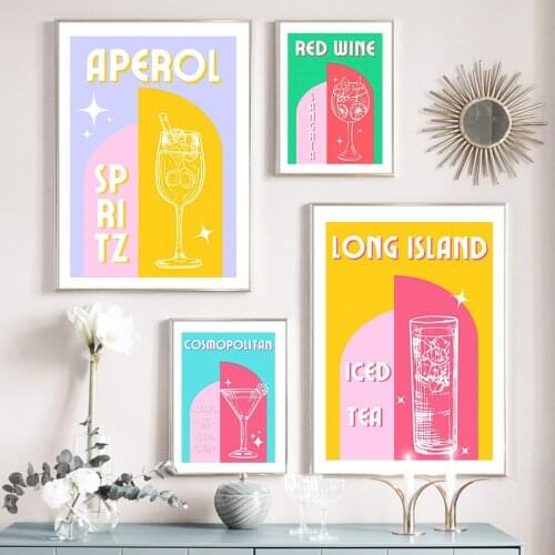 Mojito Gin Cup Margarita Wine Wall Art Canvas Painting Nordic Posters And Prints Wall Pictures For Bar Club Home Decor