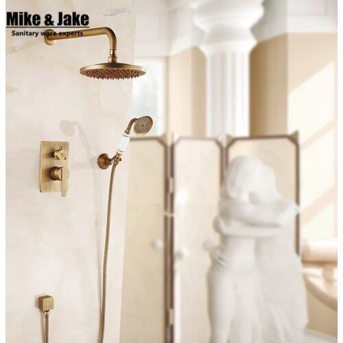 Bathroom wall concealed antique shower faucet mixer black ORB bathroom shower kit bath mixer set shower two function shower set