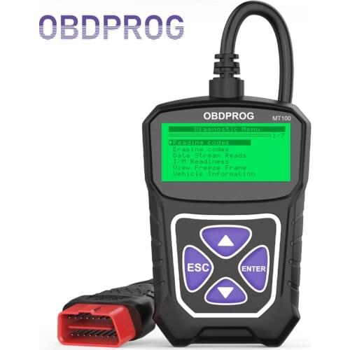 OBDPROG MT100 OBD2 Scanner Code Reader Car Diagnostic Tool Multi-language I/M Readiness OBD2 Automotive Scanner PK Elm327 V1.5