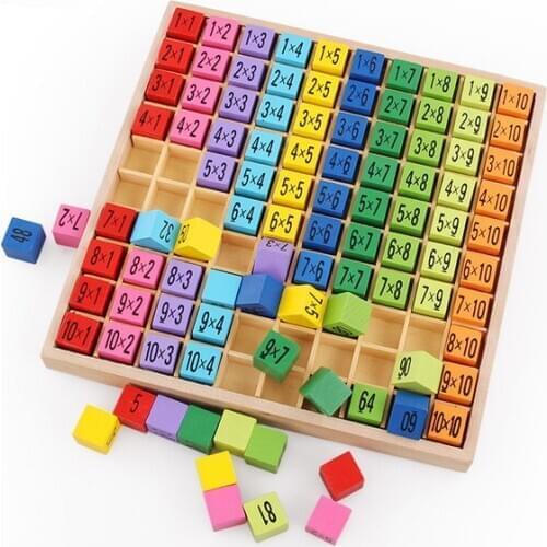 Montessori Educational Wooden Toys Children Baby Toy 99 Multiplication Table Math Arithmetic Teaching Aids Kids Birthday Gifts