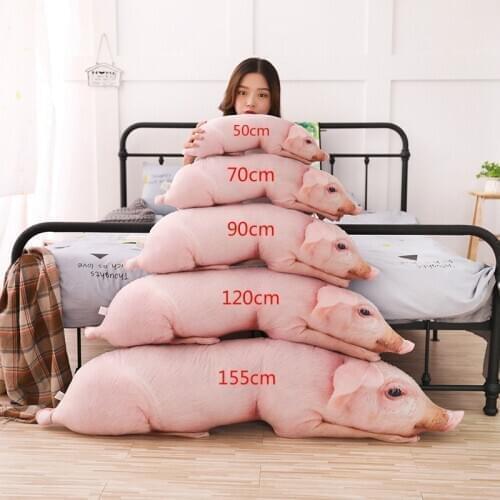 Simulated Sleeping Pig Plush Pillow Animals Stuffed Pillows Kids Adults Pets Bolster Sofa Chair Decor Friend Gift