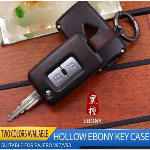 Suitable for Mitsubishi Pajero v97v93v87 key case Pajero special sandal wood folding remote key shell protector cover