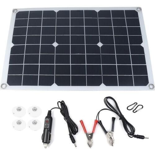 20W 12V Portable Solar Panel Kit with 10A LCD Display Solar Charge Controller Off Grid Monocrystalline Module