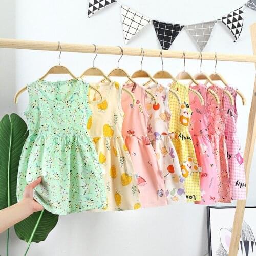 Girls Casual Dresses Summer Childrens Clothing Girls Cotton Silk Dress Flower Girl Princess Dress Girls Thin Sleep Kids Dress