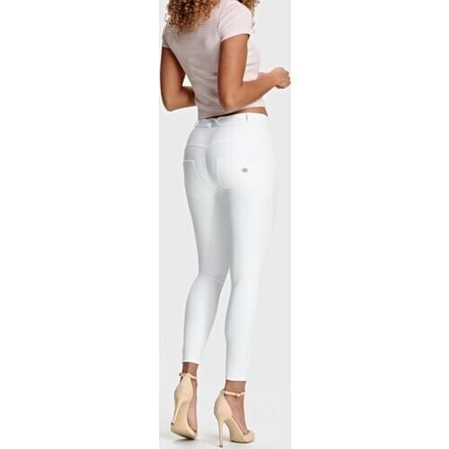 Melody Wear Casual Skinny White Leather Pants Womens Mid Waist Butt Lift Streetwear Trousers Plus Size Sexy Push Up Leggings