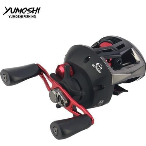 YUMOSHI Fishing Reel Baitcast Reel 7.3:1Fake Bait Casting Water Drop Wheel Left-Right Hand 12+1BB Fishing Tackle Pesca CD