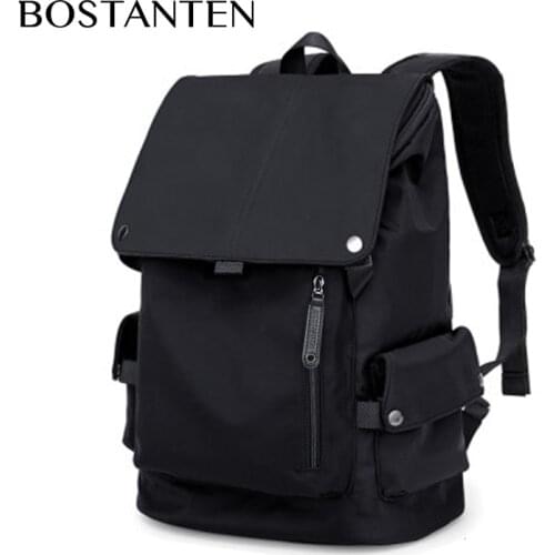 BOSTANTEN New Male Trend Korean Backpack Simple Waterproof Casual Nylon Large Capacity Travel Bag