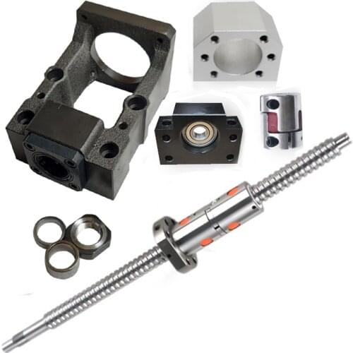 1PC Ball Screw Double Nut Set DFU3210/4005/4010 End Processing+HM25/30 for nema42/52+DSG32/40H+BF25/30+coupler 14*17 cnc router