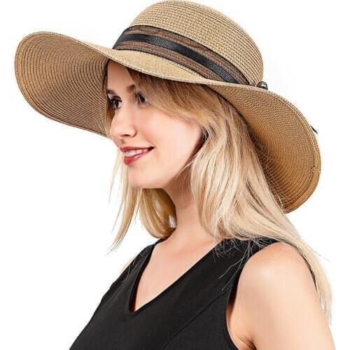 Elegant Style Summer Large Brim Straw Hat Adult Women Girls Fashion Sun Hat Uv Protect Big Bow Summer Beach Hat