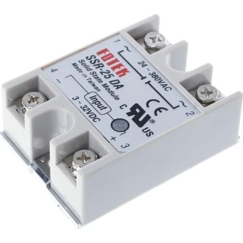 Solid State Relay Module SSR-25DA 25A 250V 3-32V DC Input 24-380VAC Output