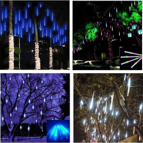 50cm 8 Tube Waterproof Holiday Meteor Shower Rain LED String Lights For Indoor Outdoor Gardens Xmas Christimas Party Decor Tree