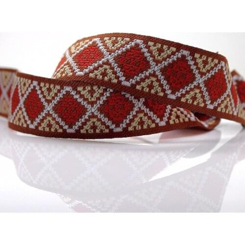 Embroidery ethnic jacquard webbing woven tape lace trim ribbon trim 2.5cm collar tribal boho gypsy DIY garment gift accessories