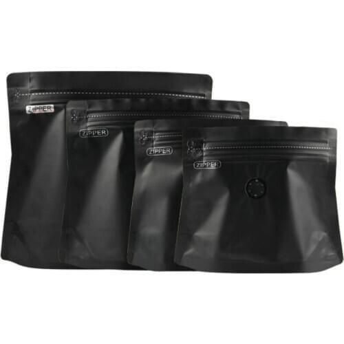 100pcs Black diamond self-supporting side zip pocket coffee food candy packaging bags kitchen storage bag