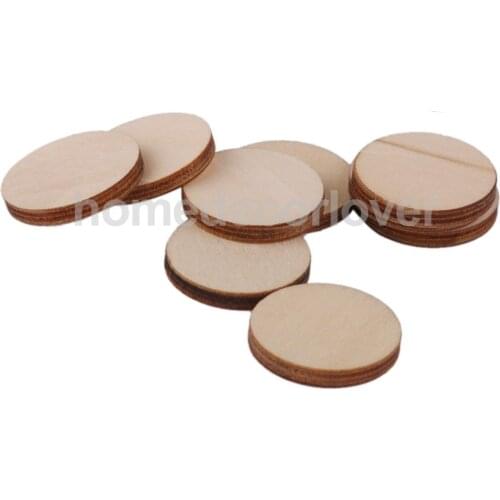 100x Unfinished Round Circle Wooden Embellishment for Cardmaking DIY 20x3mm