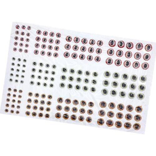 183pcs Fishing Lure Eyes 3D Holographic Eyes Fly Tying Jigs Crafts DIY Fly Fishing Accessories 5mm/4mm/3mm/2mm