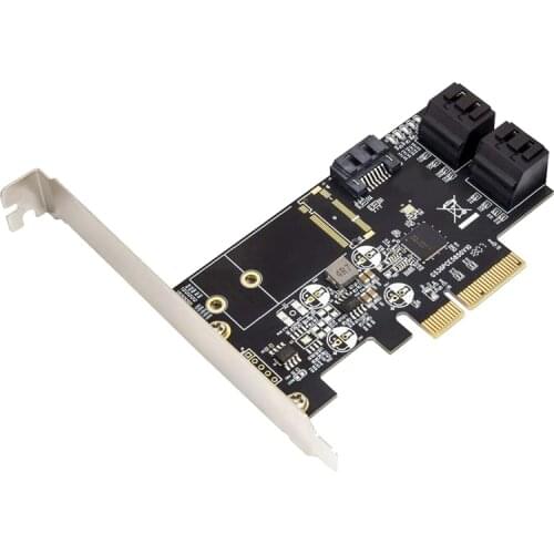 5 Port Non-Raid SATA III 6GB/S Pci-E X4 Controller Card for Desktop PC Support SSD and HDD with Low Profile Bracket