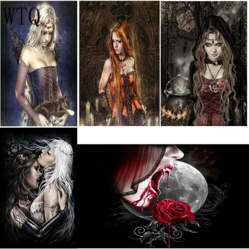 5D DIY Daimond Embroidery Full Square/Round Drill Horror Vampire Diamond Painting Rhinestone Mosaic Cross Stitch Kits Home Decor