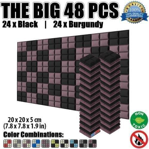 Arrowzoom Hemisphere Grid Studio Panel 20*20*5 cm (7.8*7.8*1.9 in) Sound-Absorbing Acoustic Foam Tile 48 pcs Set KK1040