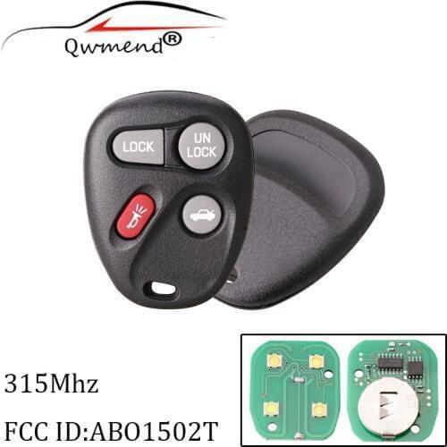315Mhz Car Remote Keyless Key For Chevrolet Chevrolet Impala Monte Carlo2001 2002 2003 2004 2005 For Chevrolet ABO1502T