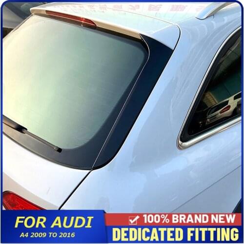Car Rear Trunk Windshield Side Spoiler ABS Black Wing Lip Cover Trim Stickers For Audi A4 2009 to 2016