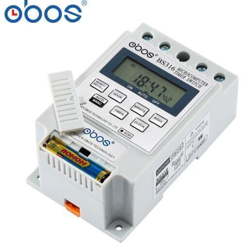 BS316 25A DC24V DC12V Intelligent Microcomputer Programmable Electronic Timer Time Switch Relay Controller DC24V DC12V