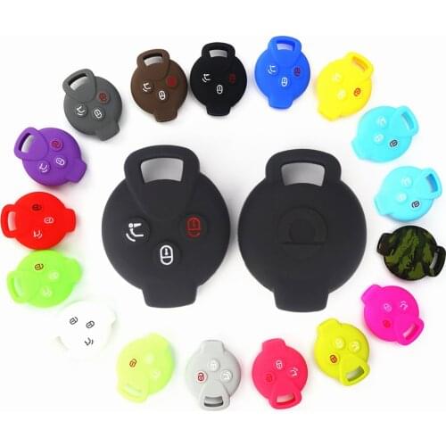 Silicone Car Key Case Cover Remote Skin Holder for Mercedes Benz Smart City Coupe Cabrio Crossblade Fortwo Roadster K Forfour