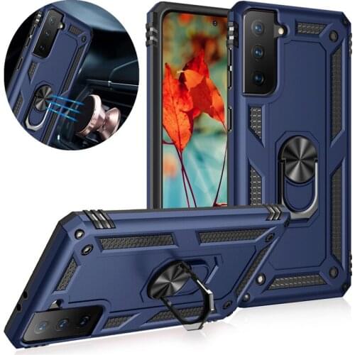 For Samsung Galaxy S21 Ultra Case Silicone Magnet Car Holder Ring Phone Case for Galaxy S21 Plus Armor Shockproof Back Cover