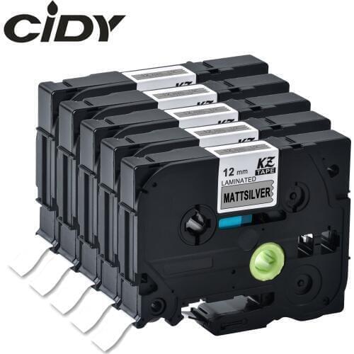 CIDY 5pcs/lot Black on Mattesilver TZe-M931 TZE M931 TZ-M931 TZ M931 for p touch compatible label printer laminated tape