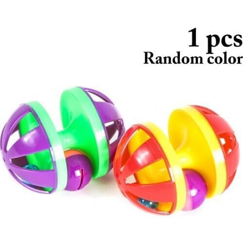 Pet Cat Toy Kitten Bell Toy Drumbbell Shaped Funny Plastic Cat Toys Cat Interactive Toy for Cats Random Color
