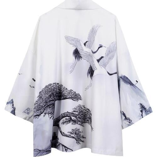 Samurai Haori cardigan Japanese Ukiyo-e Cardigan Harajuku Kimono Traditional Clothing Asian Dragon Yukata Men Women Loose Jacket