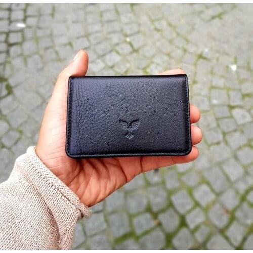 Magnet Leather Card Holder Wallet Genuine Leather High Quality 2021 Trend Different Color Options Black Navy Brown