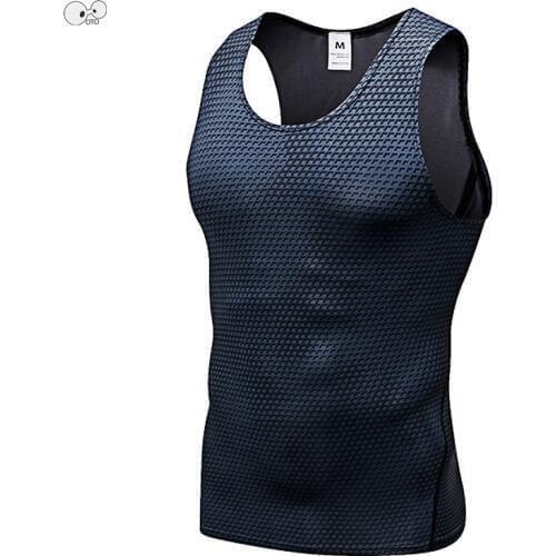 2020 New Compression Tights Gym Tank Tops Quick Dry Sleeveless Sports Shirt Men Fitness Clothing Summer Cool Mens Running Vest