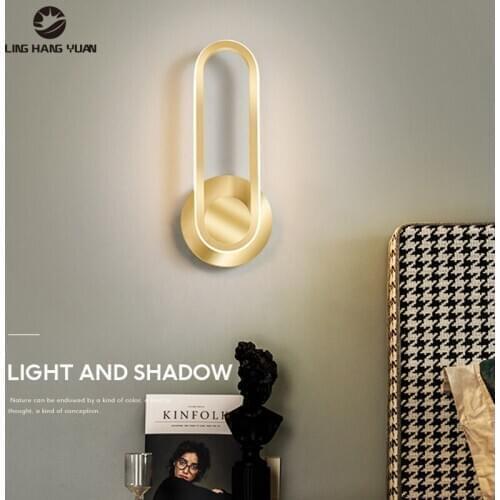 Wall Light Gold&Black&White Aluminum alloy Modern Led Wall Lamp for Bedroom Bedside Light Living room Wall Led Lustre 110V 220V