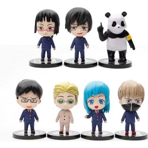 New 7Pcs/Set Anime Jujutsu Kaisen Action Figure Toys Yuji Itadori Gojo Satori PVC Model Dolls For Kid Christmas Birthday Gift