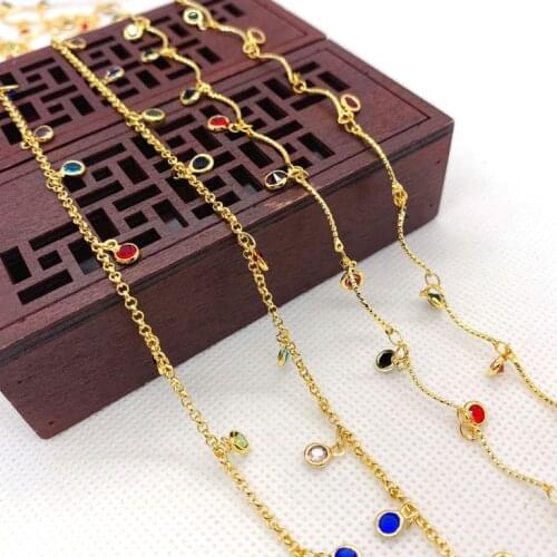 New Fashion Metal Glass Necklace Female Bracelet Exquisite Creative Handmade Gift DIY Chain Jewelry Making Wholesale 1 Meter