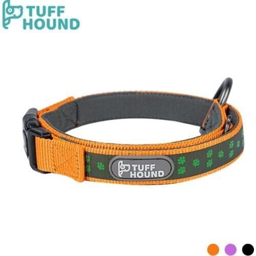 TUFF HOUND Pet Collar Reflective Small,Medium and Large Dogs Walking Around, Running at Night Reflective Anti-rust Pet Supplies