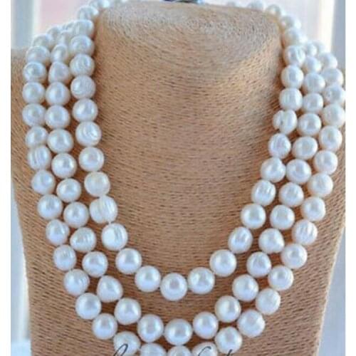 Single strands 11-12mm south sea baroque white pearl necklace 48inch
