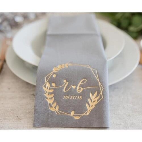 Personalize Logo any text Baby shower Bridal shower napkins serwetk Customized Wedding dinner napkins Bedruckte Servietten