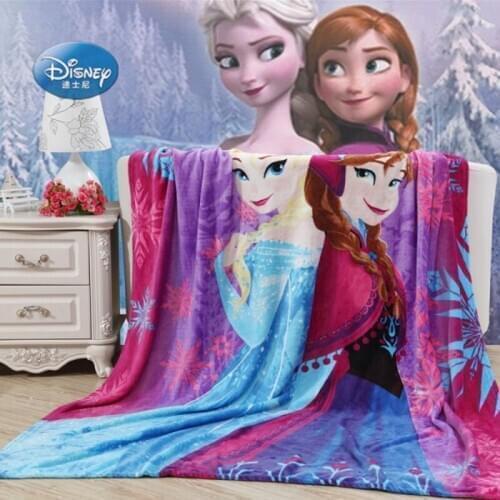 Purple Frozen Elsa Anna Princess Lightweight Plush Queen Size Blankets on Bed/Sofa/Plane Flatsheet Bedding Throws 200x230cm