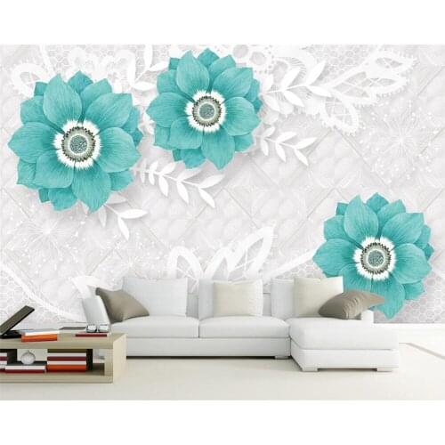 Beibehang Custom wallpaper fresh and elegant soft three-dimensional flower sofa TV background wall murals wallpaper for wall 3 d