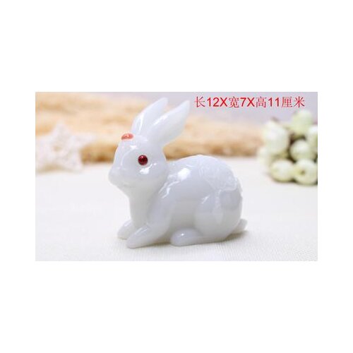 Attract wealth yutu lunar New Year rabbit creative jewelry wedding gift white jade rabbit decoration crafts statue home