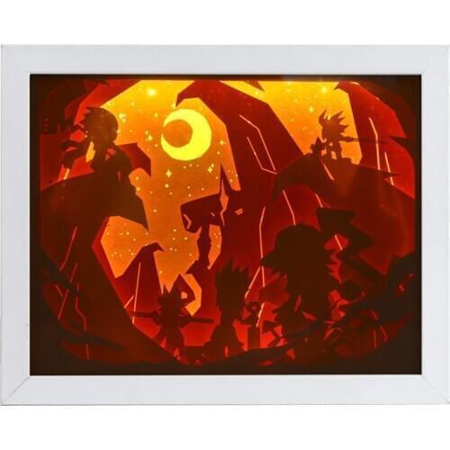 Promotional Custom Lighted Shadow Boxes Wall Hang Art Painting Decorative Wooden Shadow Boxes