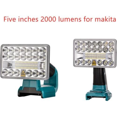 New 18V LED Flashlight Outdoors Spotlight Light for Makita BL1430 BL1830 Lithium Battery USB Outdoor Lighting with USB