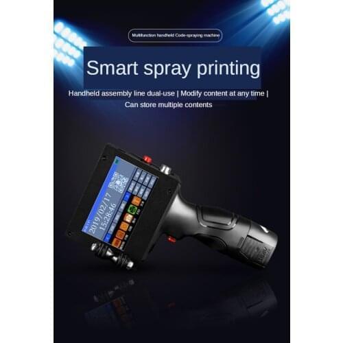 LCD screen handheld smart inkjet printer USB production date food packaging code machine batch number
