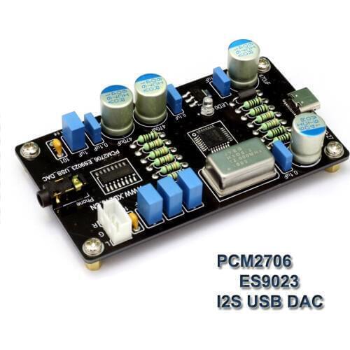PCM2706 ES9023 USB DAC Sound Card Audio Decoder Board HiFi Zero Noise I2S 160 ohm Headphone Decoder Amplifier
