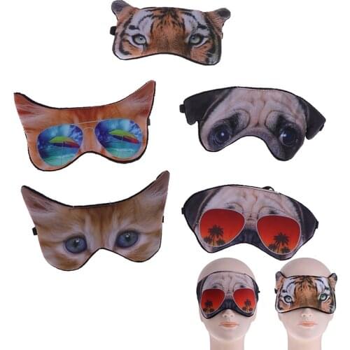 1PCS Cute Fashion 3D Animal Printing Sleeping Eye Mask Blindfold Sleeping Tools Eyepatch Relax Sleep Travel Covers Eye-shade
