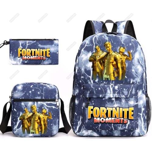 FORTNITE 3Pcs/Set Games Backpacks For Kids 3D Print Boys Girls Primary Schoolbag Students Suits Backpacks Gifts