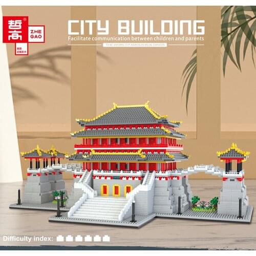 5720pcs+ Tang Paradise Building Blocks China Traditional Architecture Diamond Micro Bricks Toys For Kid Christmas Gift 8187